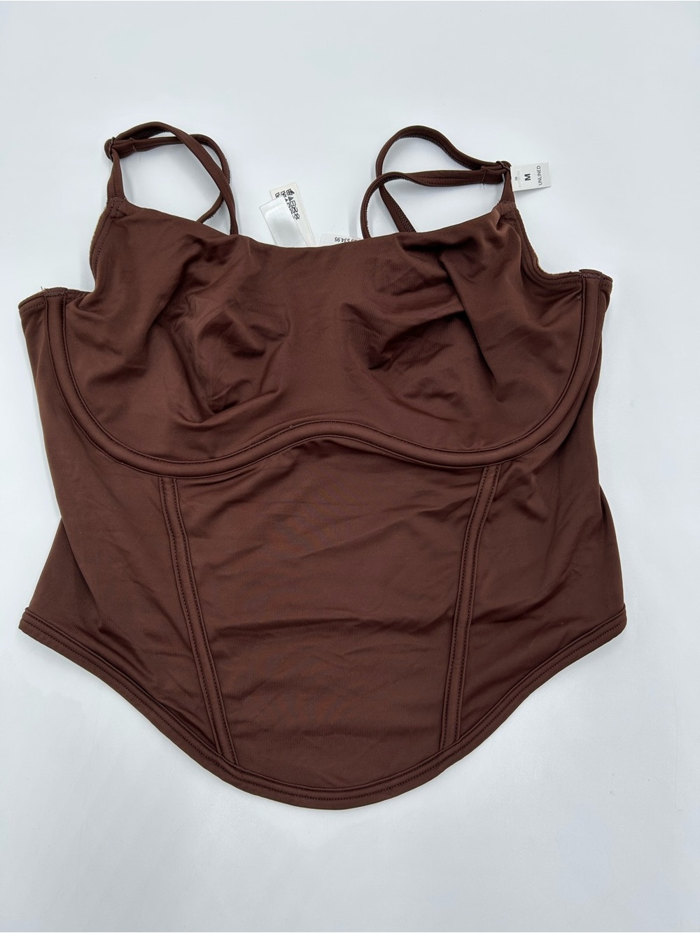 PINK Victoria's Secret Brown Light Shaping Corset Tank M NWT